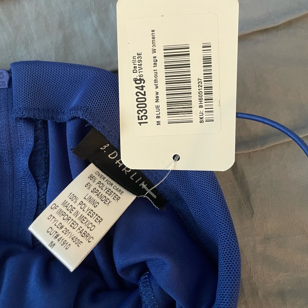 Darling Strapless Blue Ruched Dress - Picture 2 of 4